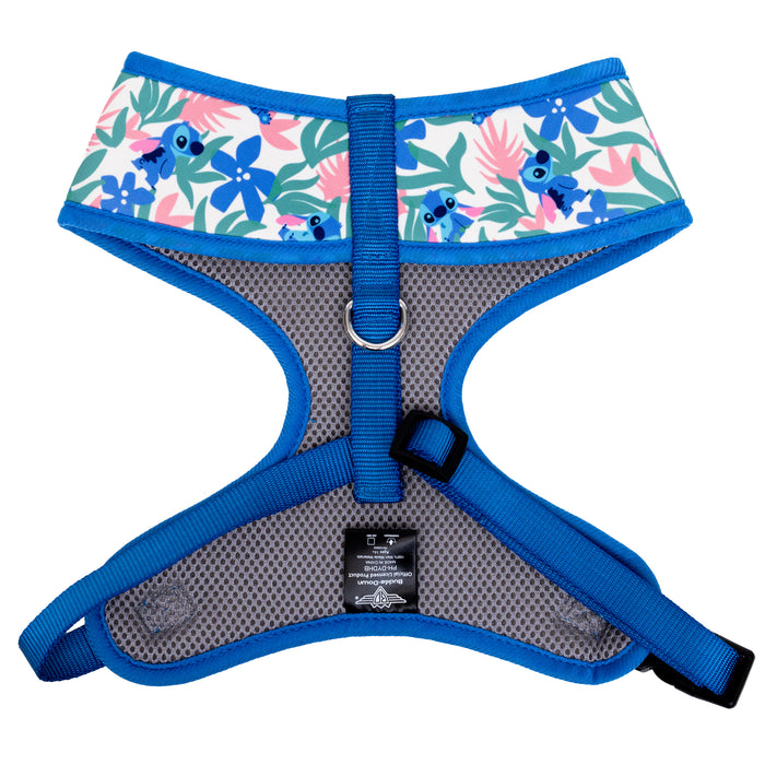 Pet Harness - Lilo & Stitch Stitch Poses and Tropical Flowers Collage Ivory/Multi Color Pet Harnesses Disney   