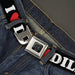 BD Wings Logo CLOSE-UP Black/Silver Seatbelt Belt - I "HEART" DILFS Black/White/Red Webbing Seatbelt Belts Buckle-Down   