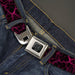 BD Wings Logo CLOSE-UP Black/Silver Seatbelt Belt - Marble Black/Hot Pink Webbing Seatbelt Belts Buckle-Down   