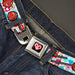 BD Heart Logo Full Color Black/Red/White Seatbelt Belt - Lollipop Hearts White Webbing Seatbelt Belts Buckle-Down, Inc.