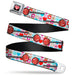 BD Heart Logo Full Color Black/Red/White Seatbelt Belt - Lollipop Hearts White Webbing Seatbelt Belts Buckle-Down, Inc.