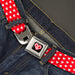 BD Heart Logo Full Color Black/Red/White Seatbelt Belt - Mini Hearts Monogram Red/White Webbing Seatbelt Belts Buckle-Down, Inc.