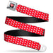 BD Heart Logo Full Color Black/Red/White Seatbelt Belt - Mini Hearts Monogram Red/White Webbing Seatbelt Belts Buckle-Down, Inc.