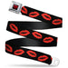 BD Heart Logo Full Color Black/Red Seatbelt Belt - Kisses Webbing Seatbelt Belts Buckle-Down, Inc.