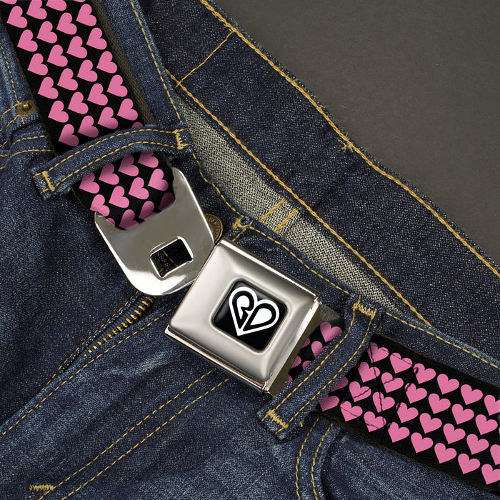 BD Heart Logo Full Color Black/White Seatbelt Belt - Mini Hearts Black/Pink Webbing Seatbelt Belts Buckle-Down, Inc.