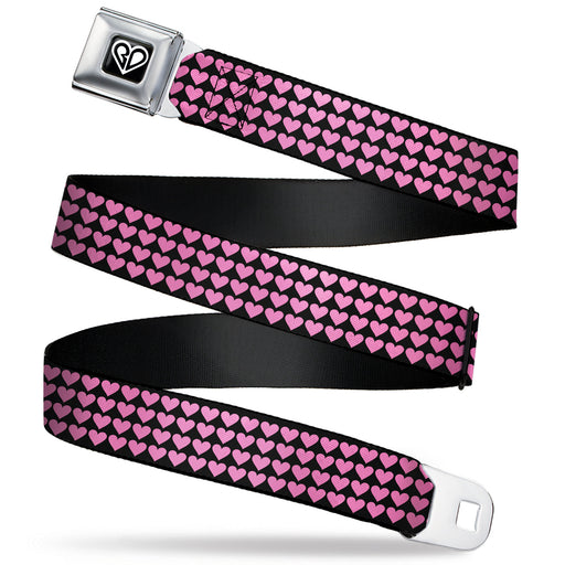 BD Heart Logo Full Color Black/White Seatbelt Belt - Mini Hearts Black/Pink Webbing Seatbelt Belts Buckle-Down, Inc.