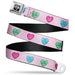 BD Heart Logo Full Color Black/White Seatbelt Belt - Candy Hearts Baby Pink Webbing Seatbelt Belts Buckle-Down, Inc.