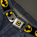 Batman 1989 Logo Full Color Black/Yellow Seatbelt Belt - Batman 1989 Logo Black/Yellow Webbing Seatbelt Belts DC Comics   