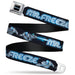 MR. FREEZE Title Logo Full Color Black Seatbelt Belt - DC Batman Villain MR. FREEZE Poses and Title Logo Black/Blues Webbing Seatbelt Belts DC Comics