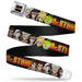 DR. STONE Title Logo Full Color Black/Orange Seatbelt Belt - DR. STONE Title Logo and Character Group Black Webbing Seatbelt Belts Crunchyroll