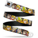 DR. STONE Title Logo Full Color Black/Orange Seatbelt Belt - Dr. Stone Character Group Faces Close-Up Webbing Seatbelt Belts Crunchyroll