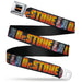 DR. STONE Title Logo Full Color Black/Orange Seatbelt Belt - DR. STONE Title Logo and Ibarra Suika Split Pose Black Webbing Seatbelt Belts Crunchyroll