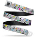 Chevy Seatbelt Belt - Music Notes Stars White/Black/Multi Color Webbing Seatbelt Belts GM General Motors