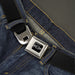 1965 CHEVROLET Bowtie Full Color Black/White Seatbelt Belt - Black Webbing Seatbelt Belts GM General Motors   
