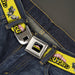 MY HERO ACADEMIA Title Logo Full Color Black Seatbelt Belt - MY HERO ACADEMIA Character Trio Pose and Title Logo Yellow Webbing Seatbelt Belts Crunchyroll