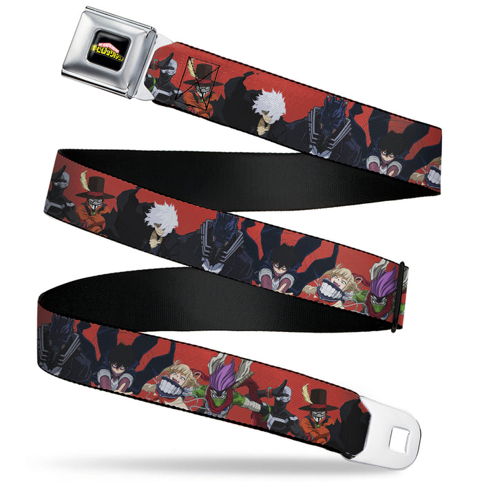 MY HERO ACADEMIA Title Logo Full Color Black Seatbelt Belt - My Hero Academia Villains Group Pose Red Webbing Seatbelt Belts Crunchyroll   