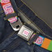 CANDY LAND Game Logo White/Pink Seatbelt Belt - CANDY LAND Game Logo Color Blocks Multi Color Webbing Seatbelt Belts Hasbro   