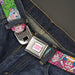 CANDY LAND Game Logo White/Pink Seatbelt Belt - Candy Land Character Lineup Stripe Multi Color Webbing Seatbelt Belts Hasbro   