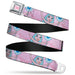 CANDY LAND Game Logo White/Pink Seatbelt Belt - Candy Land Queen Frostine Pose and Float Bubbles Pinks Webbing Seatbelt Belts Hasbro   