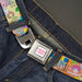 CANDY LAND Game Logo White/Pink Seatbelt Belt - Candy Land TAKE ME TO THE CANDY Character Collage Multi Color Webbing Seatbelt Belts Hasbro   