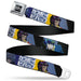 COWBOY BEBOP Title Logo Full Color Black/White Seatbelt Belt - COWBOY BEBOP Spike Vicious and Faye Pose and Title Logo Blues/Yellow Webbing Seatbelt Belts Crunchyroll   