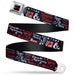 DUNGEONS & DRAGONS Title Logo Full Color Black/Red Seatbelt Belt - Dungeons and Dragons DRAGON MASTER Collage Black/Red/White Webbing Seatbelt Belts Wizards of the Coast