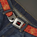 DUNGEONS & DRAGONS Title Logo Full Color Black/Red Seatbelt Belt - Dungeons & Dragons Year of the Dragon Icons Red/Yellow Webbing Seatbelt Belts Wizards of the Coast