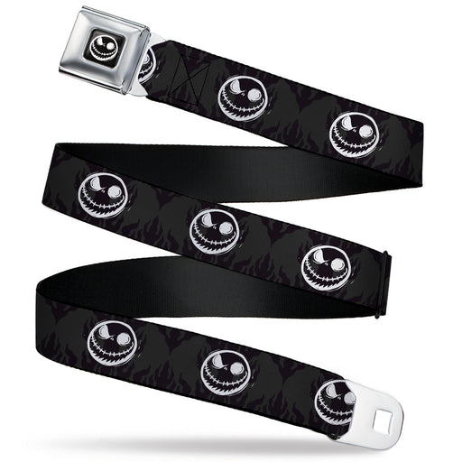 The Nightmare Before Christmas Jack Smiling Expression Full Color Black/White Seatbelt Belt - The Nightmare Before Christmas Jack Smiling Expression Black/White Webbing Seatbelt Belts Disney   