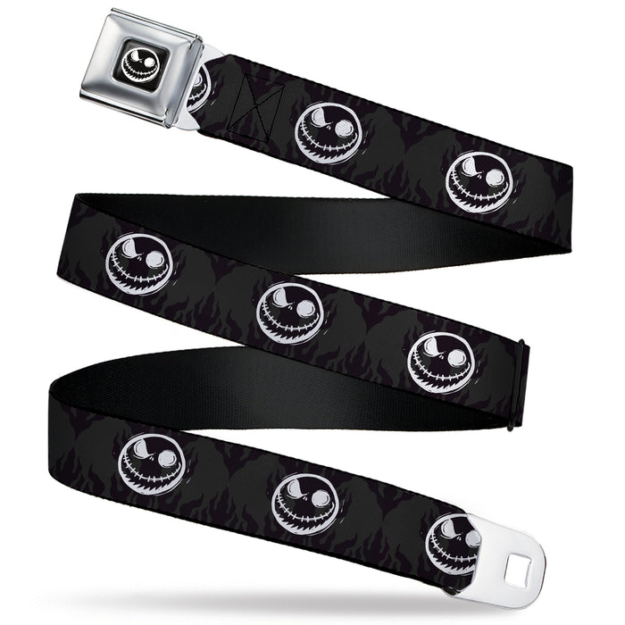 The Nightmare Before Christmas Jack Smiling Expression Full Color Black/White Seatbelt Belt - The Nightmare Before Christmas Jack Smiling Expression Black/White Webbing Seatbelt Belts Disney   