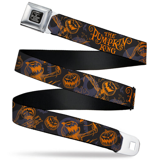 THE NIGHTMARE BEFORE CHRISTMAS Title Logo Full Color Black/White Seatbelt Belt - The Nightmare Before Christmas THE PUMPKIN KING Poses Black/Orange Webbing Seatbelt Belts Disney   