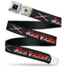 FRIDAY THE 13TH Title Logo Full Color Black/Red Seatbelt Belt - Friday the 13th JASON VOORHEES Script and Hockey Mask Black Webbing Seatbelt Belts Warner Bros. Horror Movies   