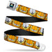 GARFIELD Pose Title Logo Full Color Black Seatbelt Belt - Garfield and Odie Faces Close-Up Orange Webbing Seatbelt Belts Nickelodeon   