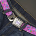 FURBY Title Logo Full Color White/Purple Seatbelt Belt - Furby and Furblets Galaxy Grid Collage Pink/Purple Webbing Seatbelt Belts Hasbro   