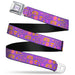 FURBY Title Logo Full Color White/Purple Seatbelt Belt - Furby Icons Collage Purples/Orange/Pinks Webbing Seatbelt Belts Hasbro   