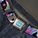 FURBY Title Logo Full Color Teal/Lavender/White Seatbelt Belt - Furby Orange and Purple Jumping Rainbow Slide Black/Multi Color Webbing Seatbelt Belts Hasbro   