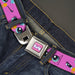 FURBY Title Logo Full Color Pink/Purple/White Seatbelt Belt - Furby Purple Eye Expressions Close-Up Pink Webbing Seatbelt Belts Hasbro   