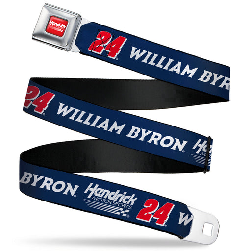 HENDRICK MOTORSPORTS Checker Logo Full Color Red/White Seatbelt Belt - WILLIAM BYRON #24 Hendrick Motorsports Racing Logo Navy/White/Red Webbing Seatbelt Belts Hendrick Motorsports