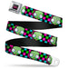 IVADER ZIM Title Logo Full Color Green/Pinks Seatbelt Belt - Invader Zim GIR Face Checker Black/Multi Neon Webbing Seatbelt Belts Nickelodeon   