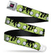 INVADER ZIM Title Logo Full Color Pink/Green Seatbelt Belt - Invader Zim GIR Face and Flames Black/Green Webbing Seatbelt Belts Nickelodeon   