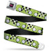 INVADER ZIM Title Logo Full Color Pink/Green Seatbelt Belt - Invader Zim GIR Face and Checker Flames Black/White/Green Webbing Seatbelt Belts Nickelodeon   