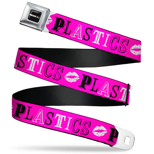 MEAN GIRLS Title Logo Full Color Black/White Seatbelt Belt - Mean Girls PLASTICS Collage Pink/Black/White Webbing Seatbelt Belts Paramount Pictures   