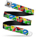 UNO Game Logo Full Color Black/Red/Yellow Seatbelt Belt - UNO Cards Stacked Collage Multi Color Webbing Seatbelt Belts Mattel   