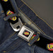 UNO Game Logo Full Color Black/Red/Yellow Seatbelt Belt - UNO Game Logo Black/Red/Yellow Webbing Seatbelt Belts Mattel   