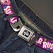 MY LITTLE PONY Title Logo Full Color Black/Purple/White Seatbelt Belt - My Little Pony Pinkie Pie and Rainbow Dash SUGAR RUSH Pose Purple Webbing Seatbelt Belts Hasbro   