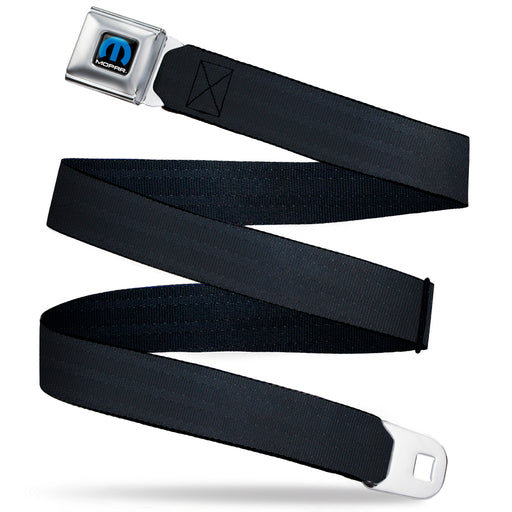 MOPAR Logo Full Color Black/Blue/White Seatbelt Belt - Black Panel Webbing Seatbelt Belts Mopar   