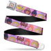 POLLY POCKET Title Logo Full Color Pink Seatbelt Belt - Polly Pocket Ten Doll Face Expressions Pink Webbing Seatbelt Belts Mattel   