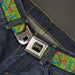 Classic TEENAGE MUTANT NINJA TURTLES Logo Seatbelt Belt - Teenage Mutant Ninja Turtles Faces Stacked Green/Multi Color Webbing Seatbelt Belts Nickelodeon   
