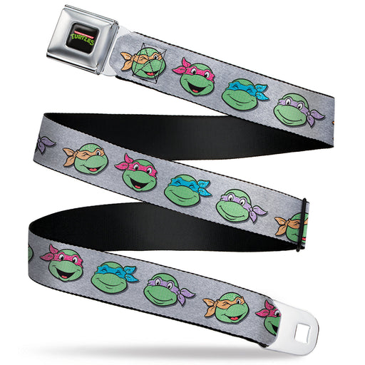 Classic TEENAGE MUTANT NINJA TURTLES Logo Seatbelt Belt - Teenage Mutant Ninja Turtles Expressions Gray Webbing Seatbelt Belts Nickelodeon   