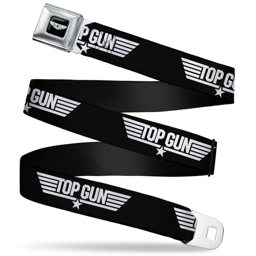 TOP GUN Title Logo Full Color Black/White Seatbelt Belt - TOP GUN Title Logo Black/White Webbing Seatbelt Belts Paramount Pictures   