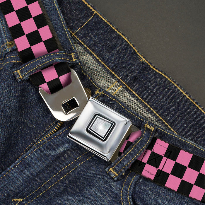 Starburst Seatbelt Belt - Checker Black/Pink Webbing Seatbelt Belts Buckle-Down, Inc.